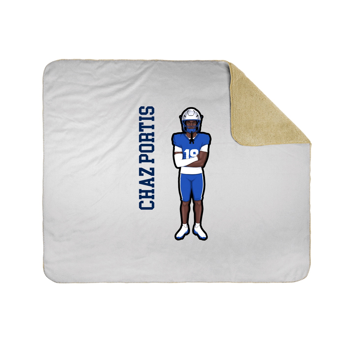 Throw Blanket — Name Vertical in White