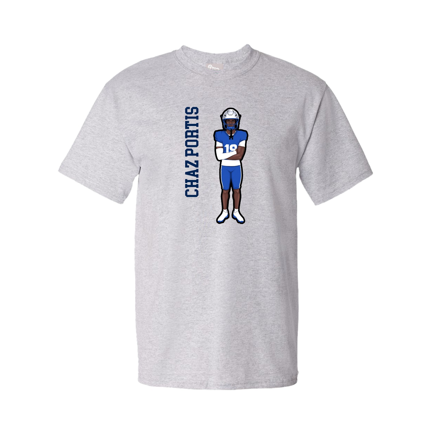 Tee — Name Vertical in Grey