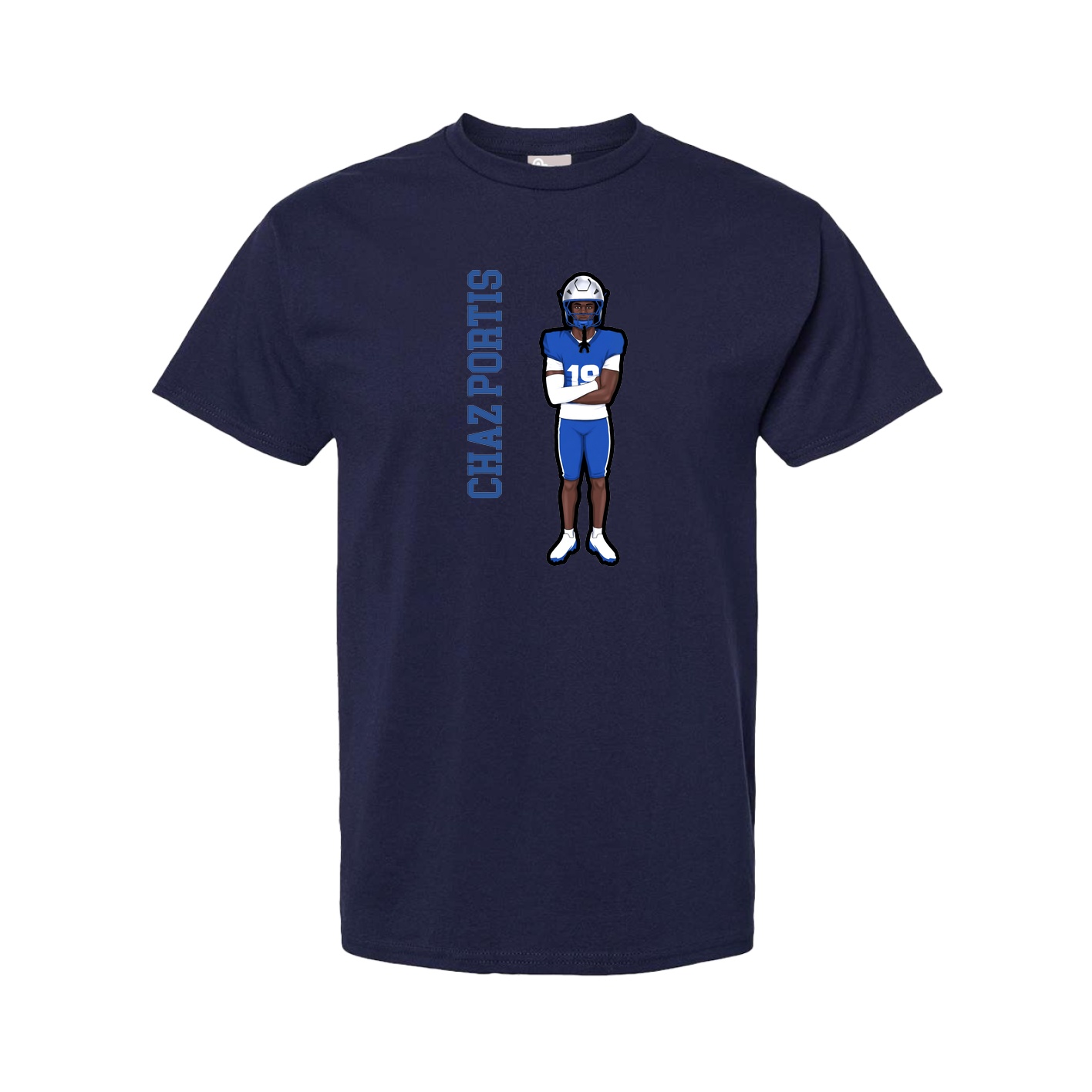 Tee — Name Vertical in Navy