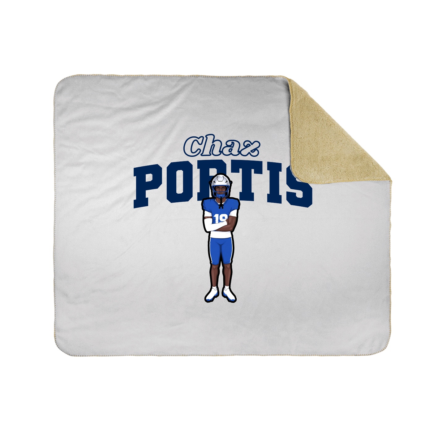 Throw Blanket — Name Arch in White