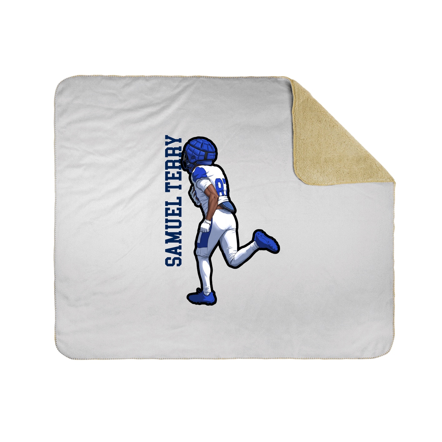 Throw Blanket — Name Vertical in White