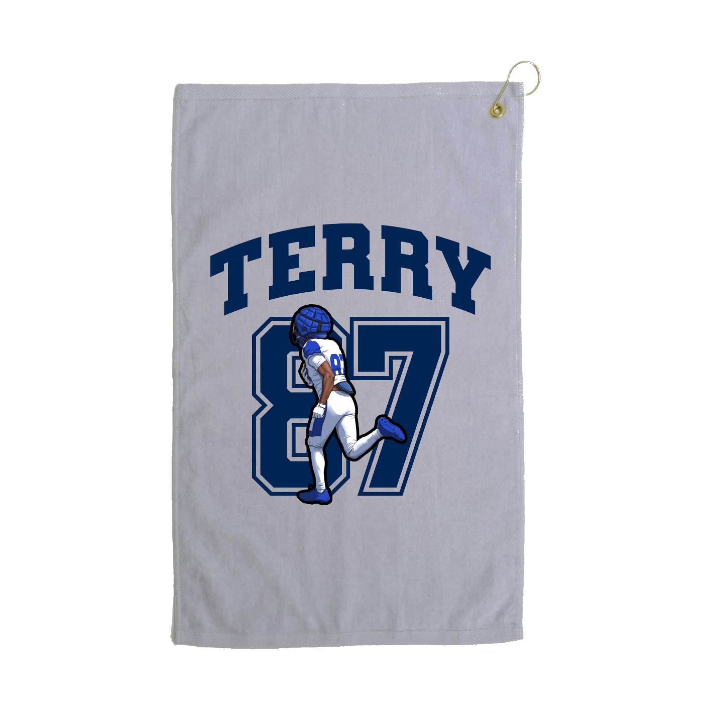 Golf Towel — Number in Grey