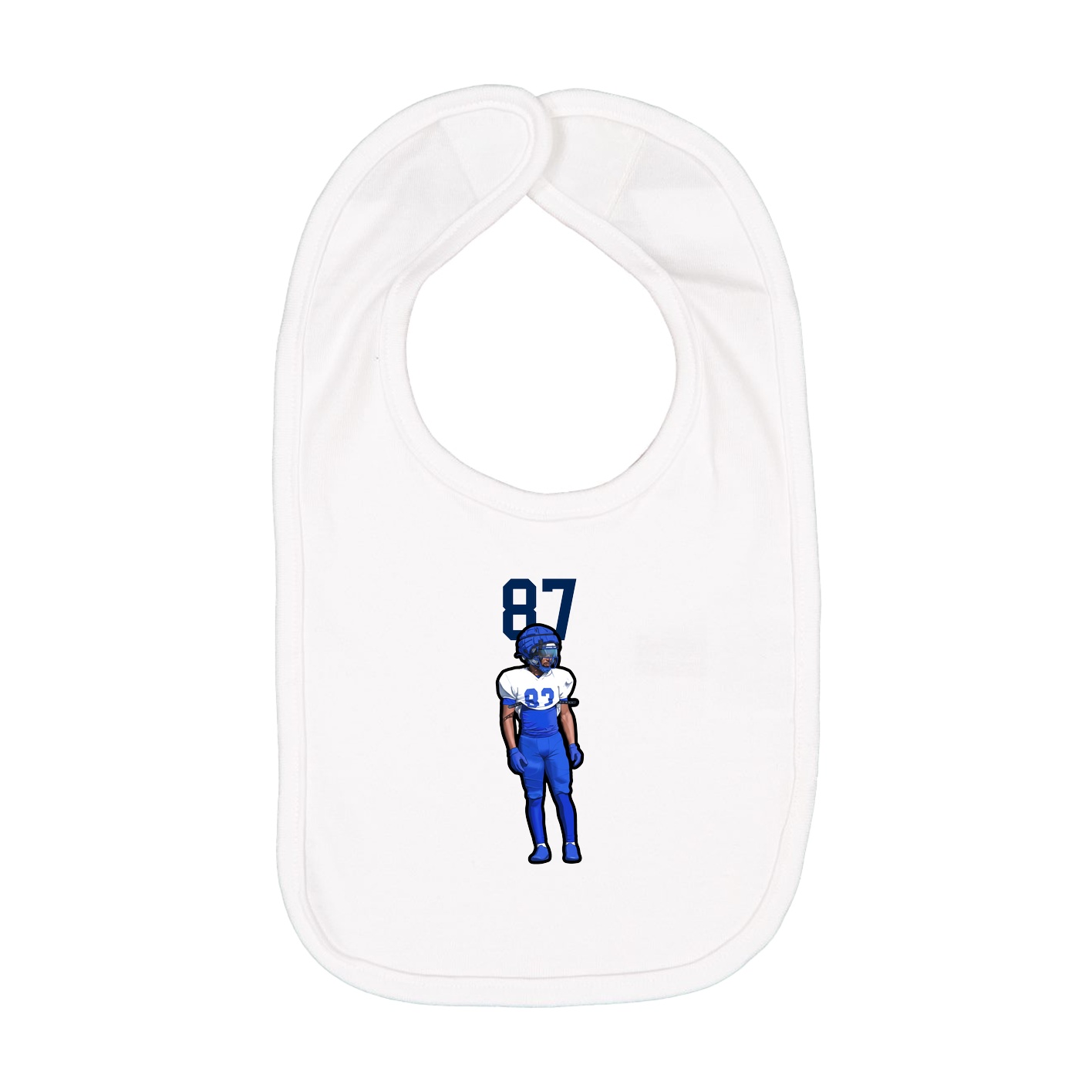 Infant Bib — Number Top in White