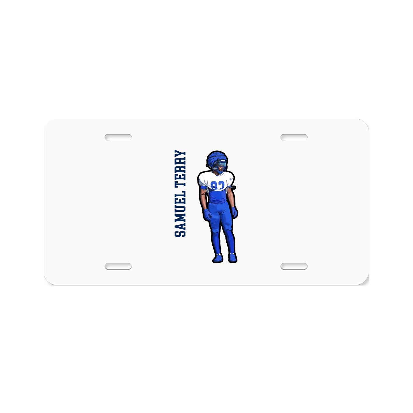 License Plate — Name Vertical in Classic