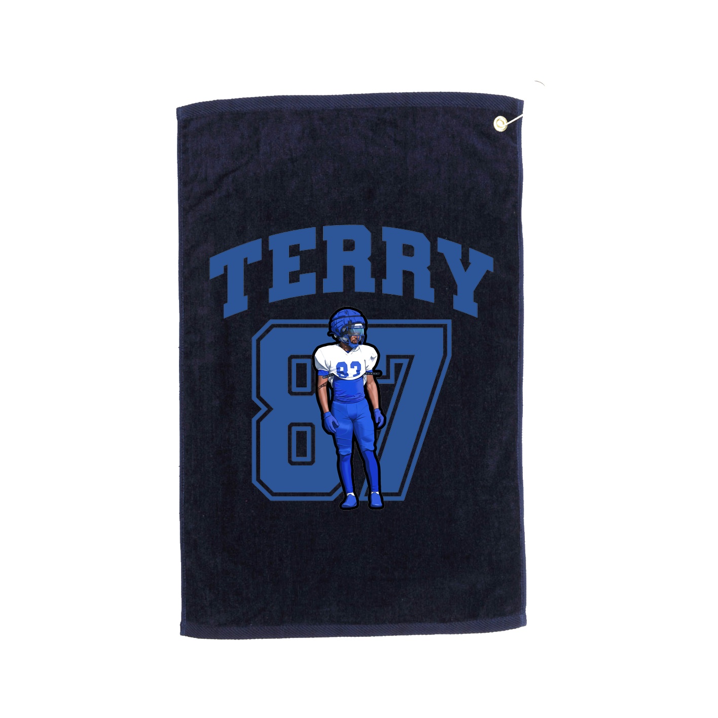 Golf Towel — Number in Navy