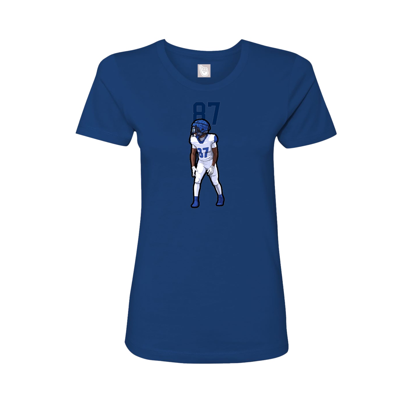 Fitted Women's Tee — Number Top in Royal