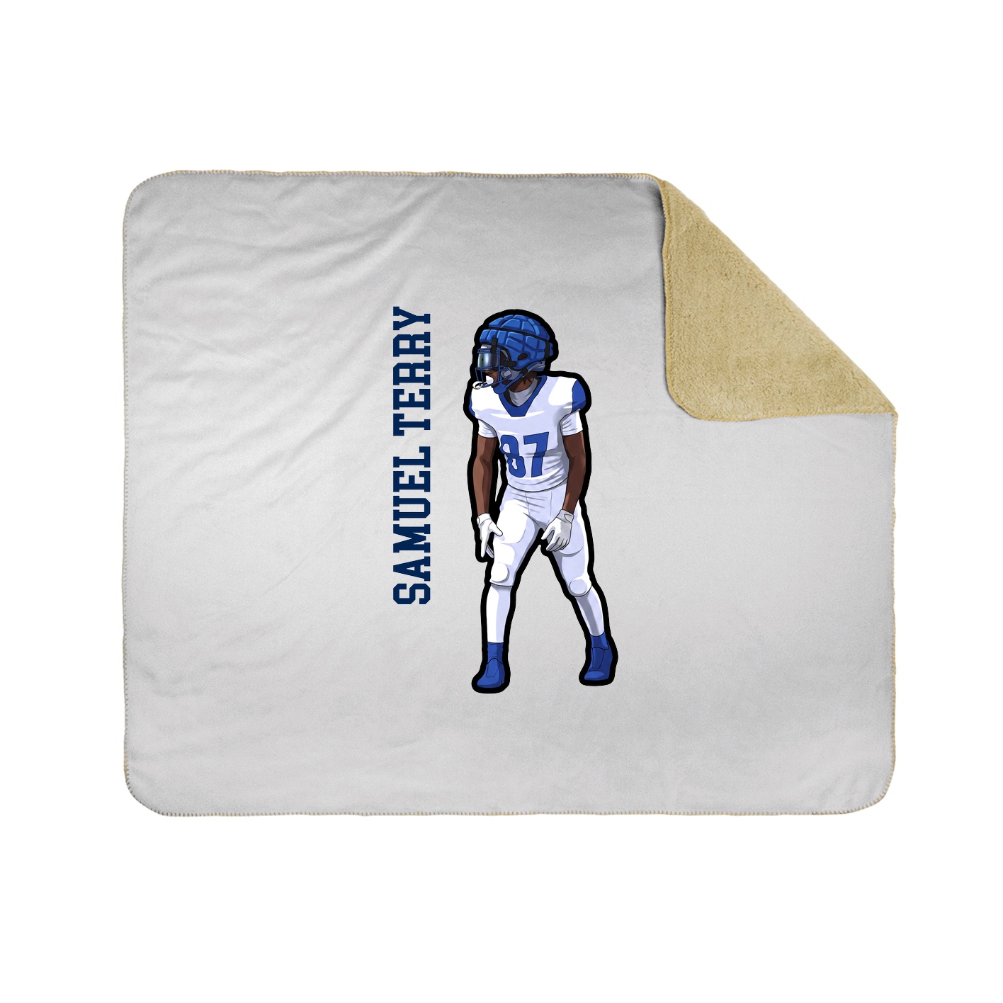 Throw Blanket — Name Vertical in White