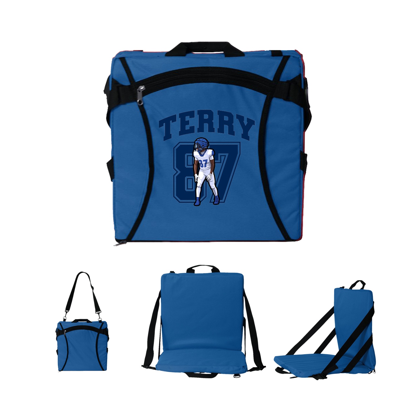 Folding Stadium Seat — Number in Royal
