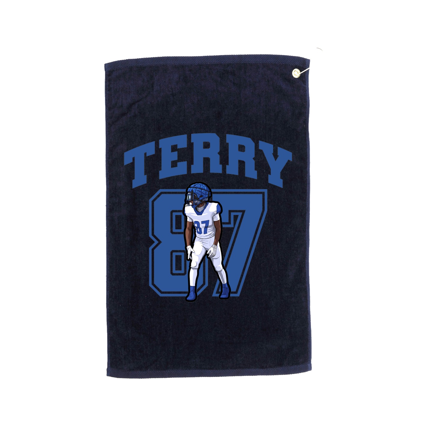 Golf Towel — Number in Navy