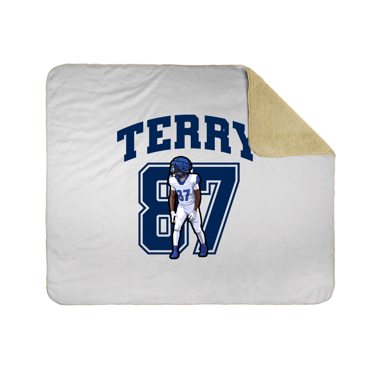 Throw Blanket — Number in White