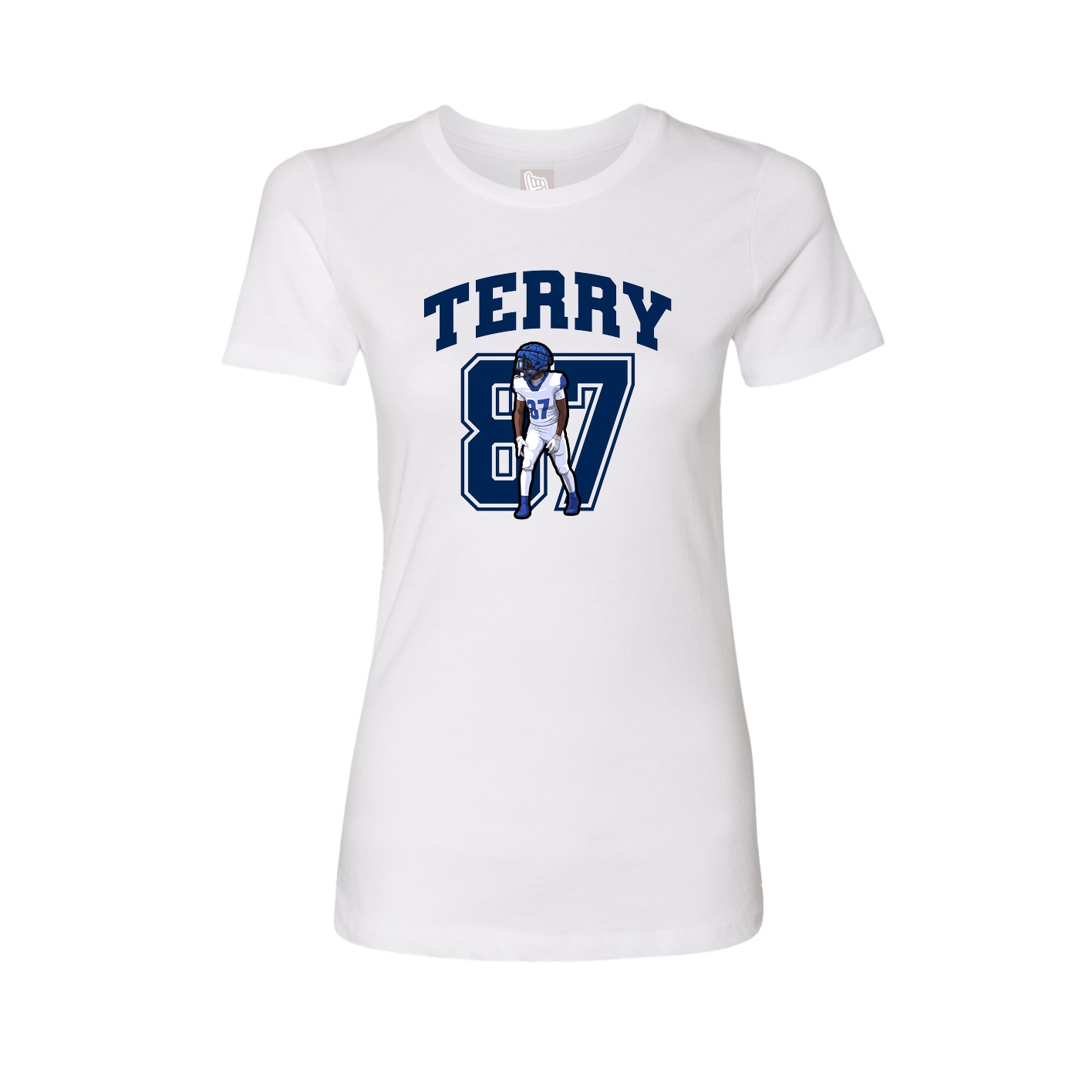 Fitted Women's Tee — Number in White
