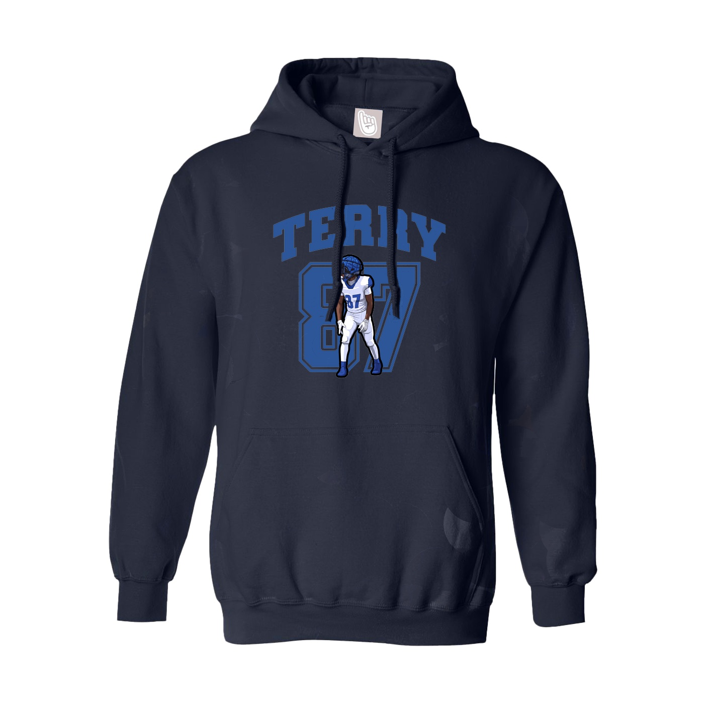 Youth Hoodie — Number in Navy