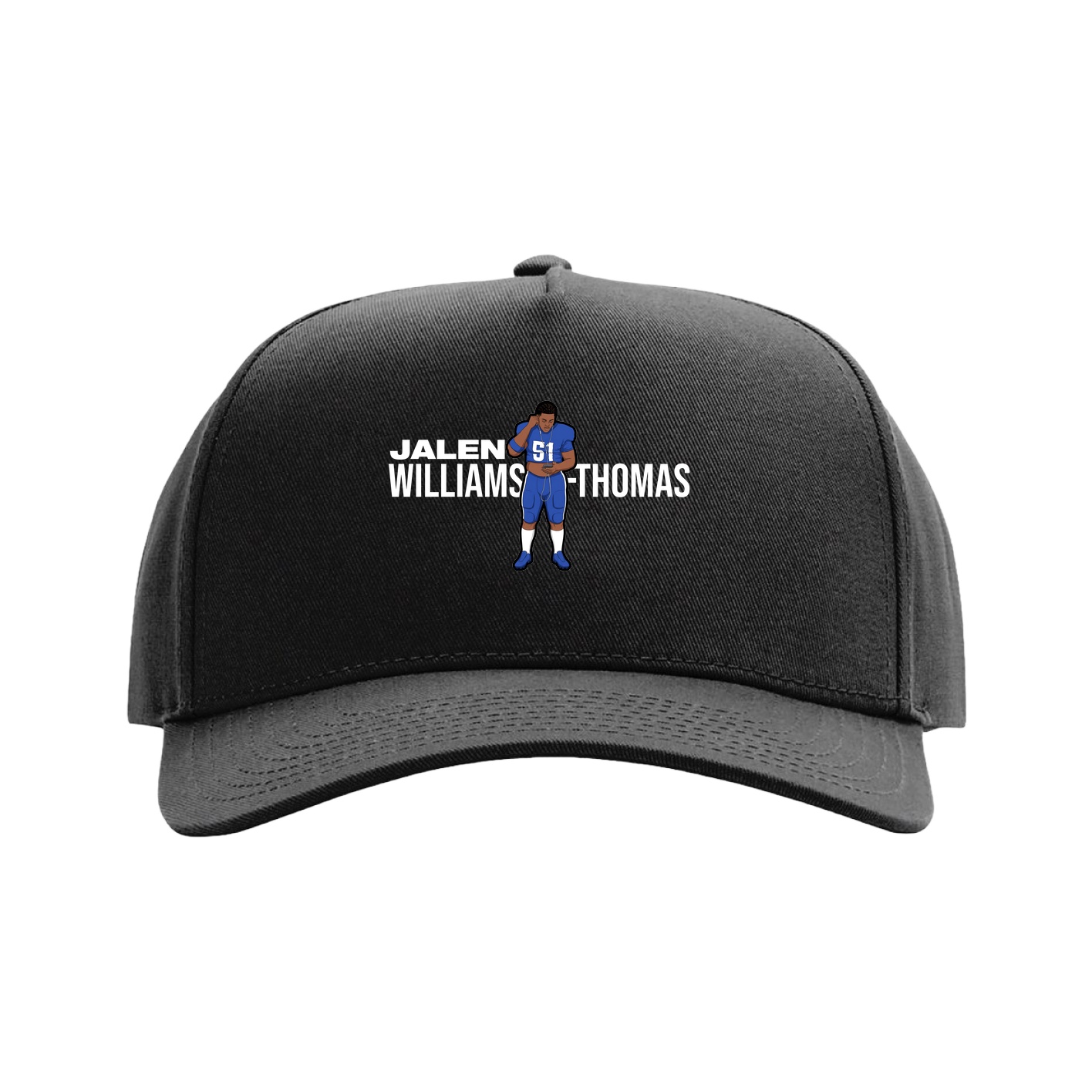 Full Fabric Five-Panel Champ Cap — Player Name in Black