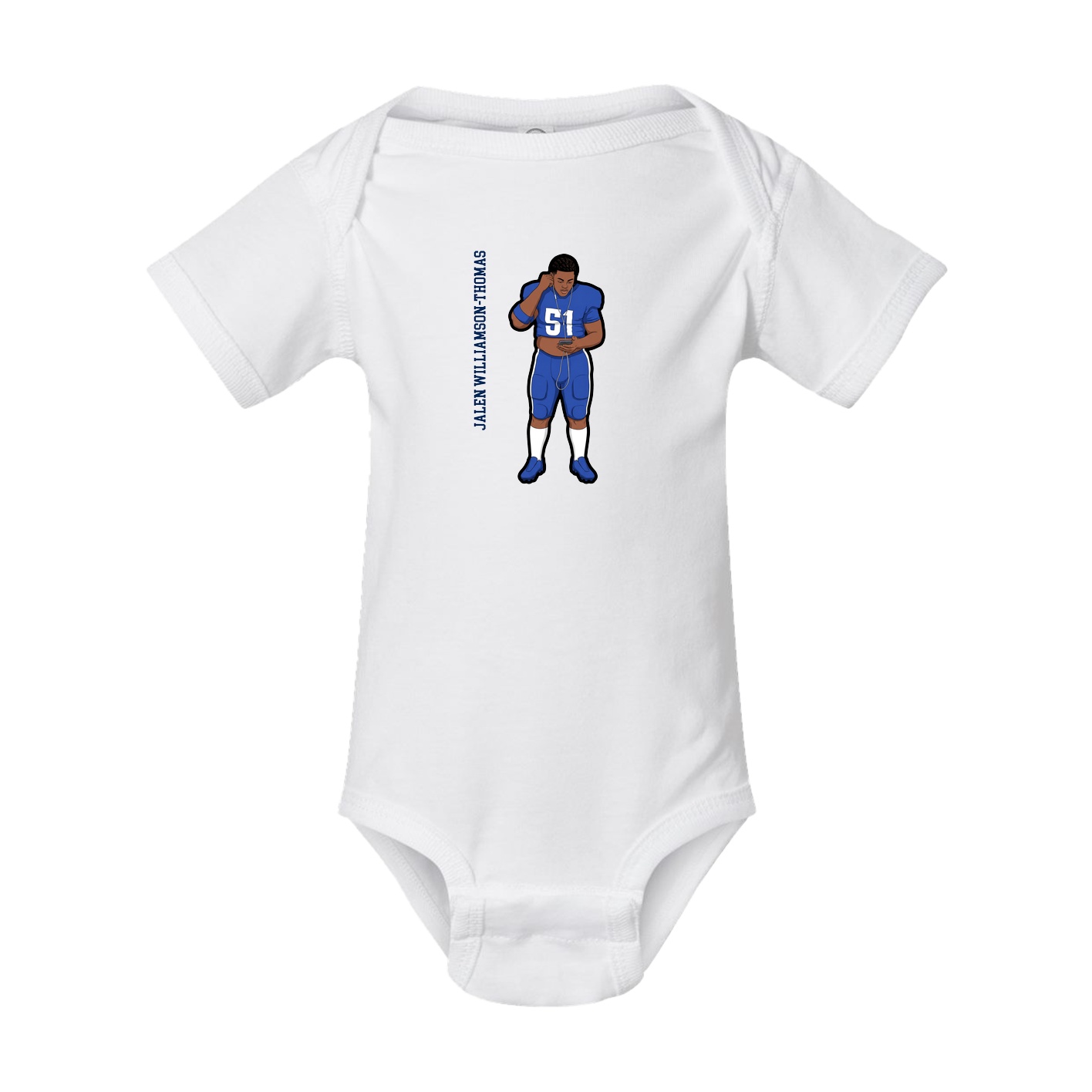 Baby Onesie — Name Vertical in White