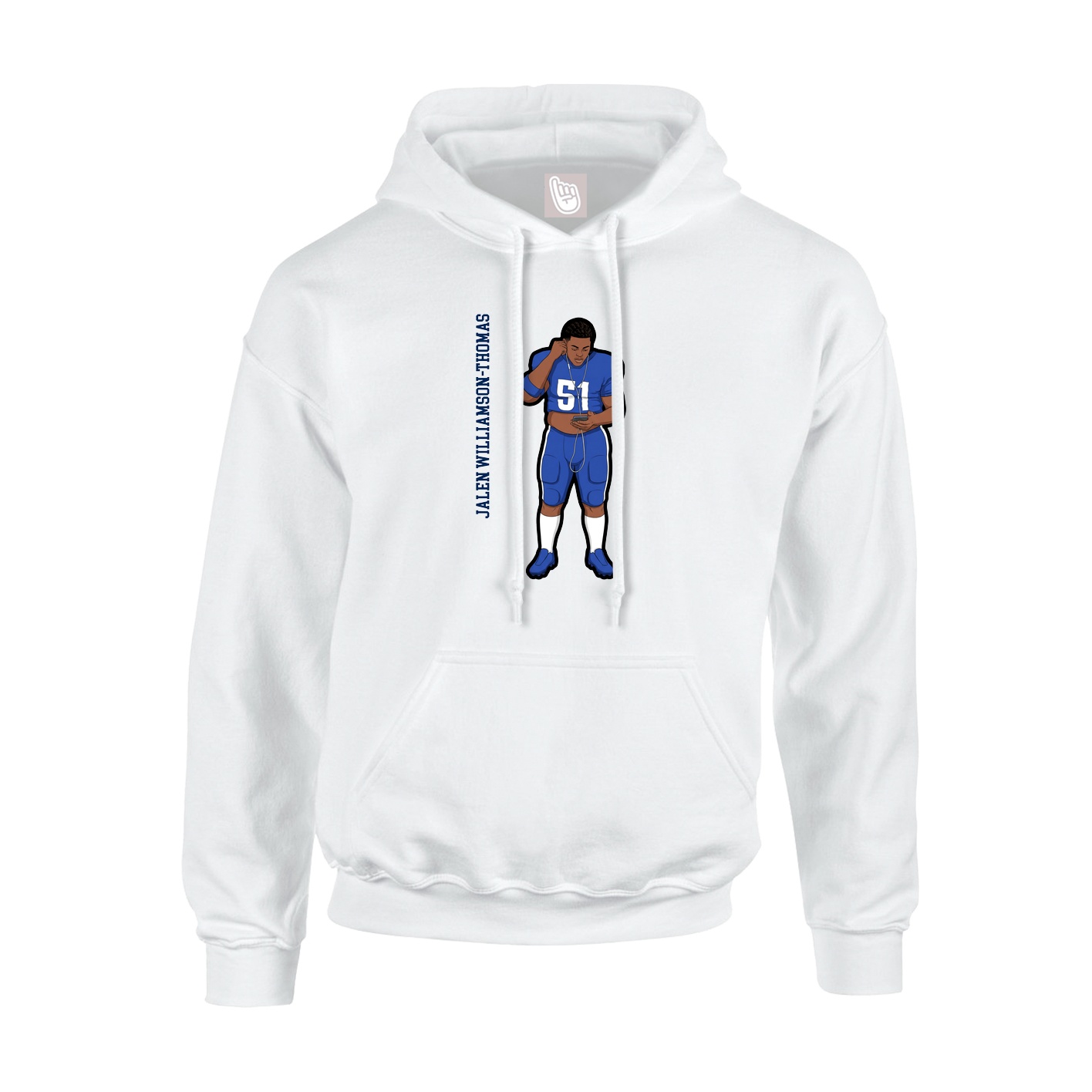 Hoodie — Name Vertical in White