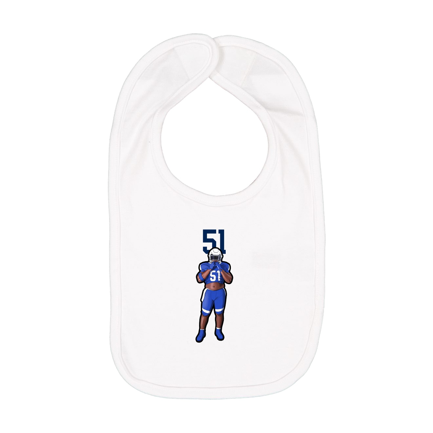 Infant Bib — Number Top in White