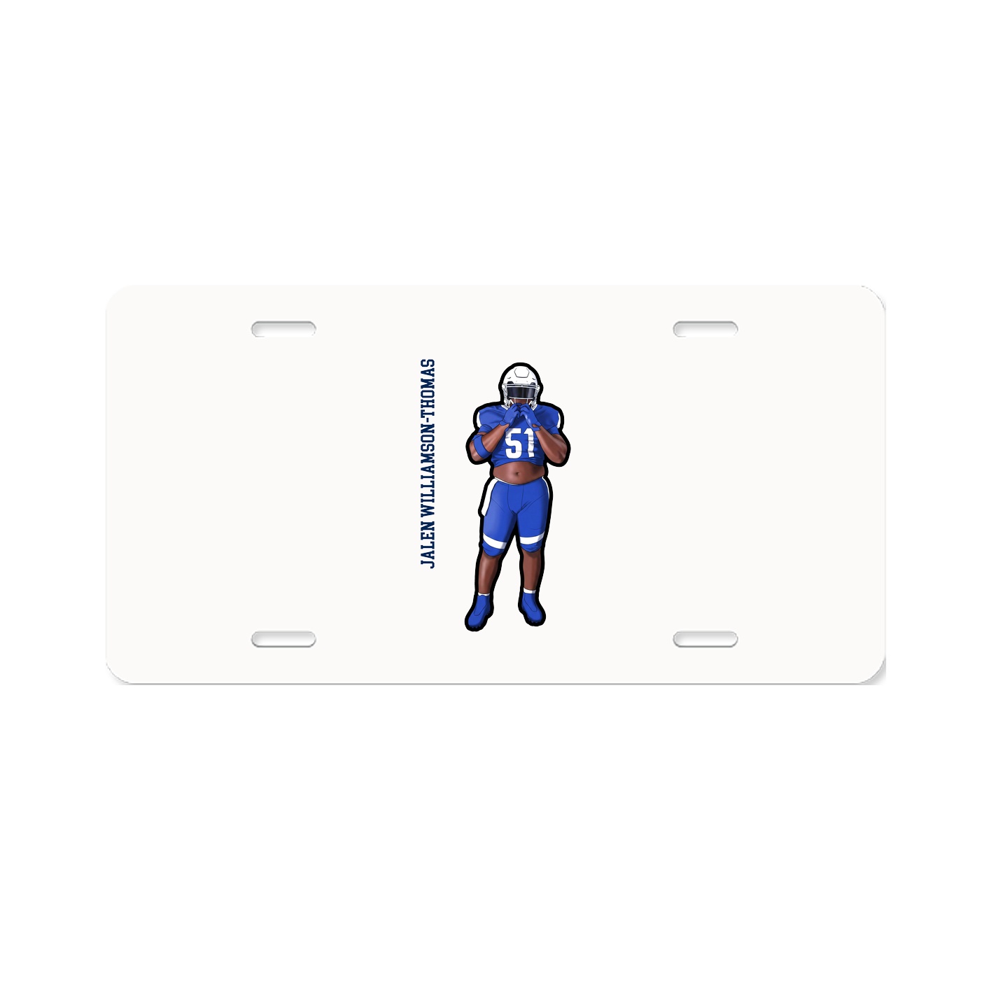 License Plate — Name Vertical in Classic