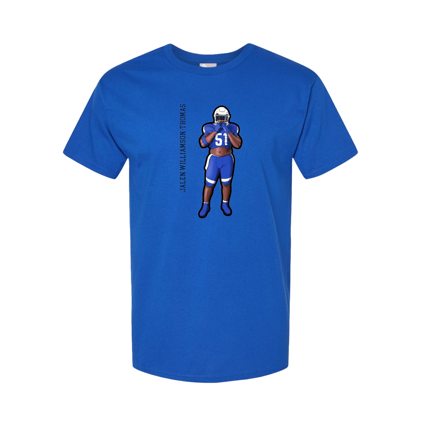 Youth Tee — Name Vertical in Royal