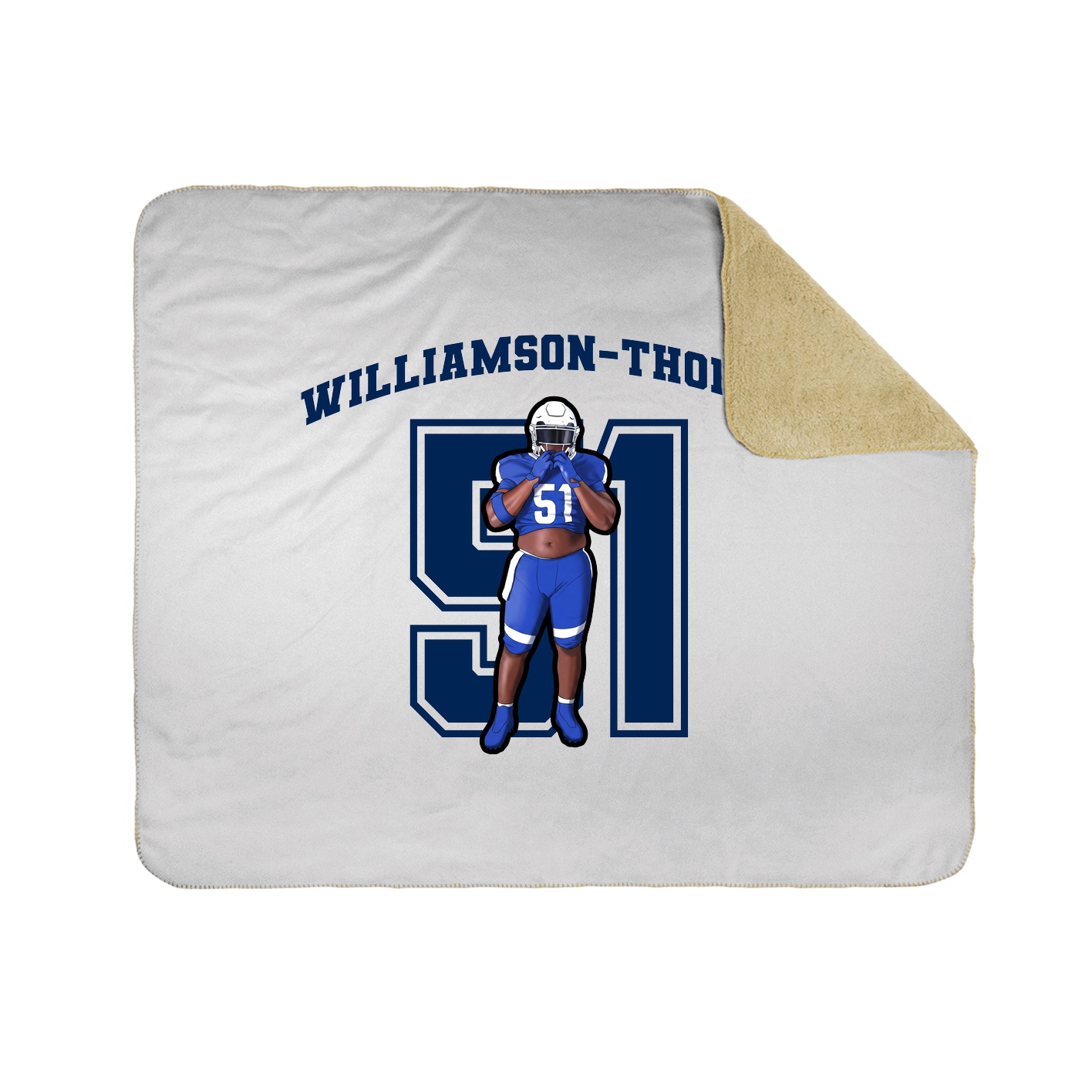 Throw Blanket — Number in White