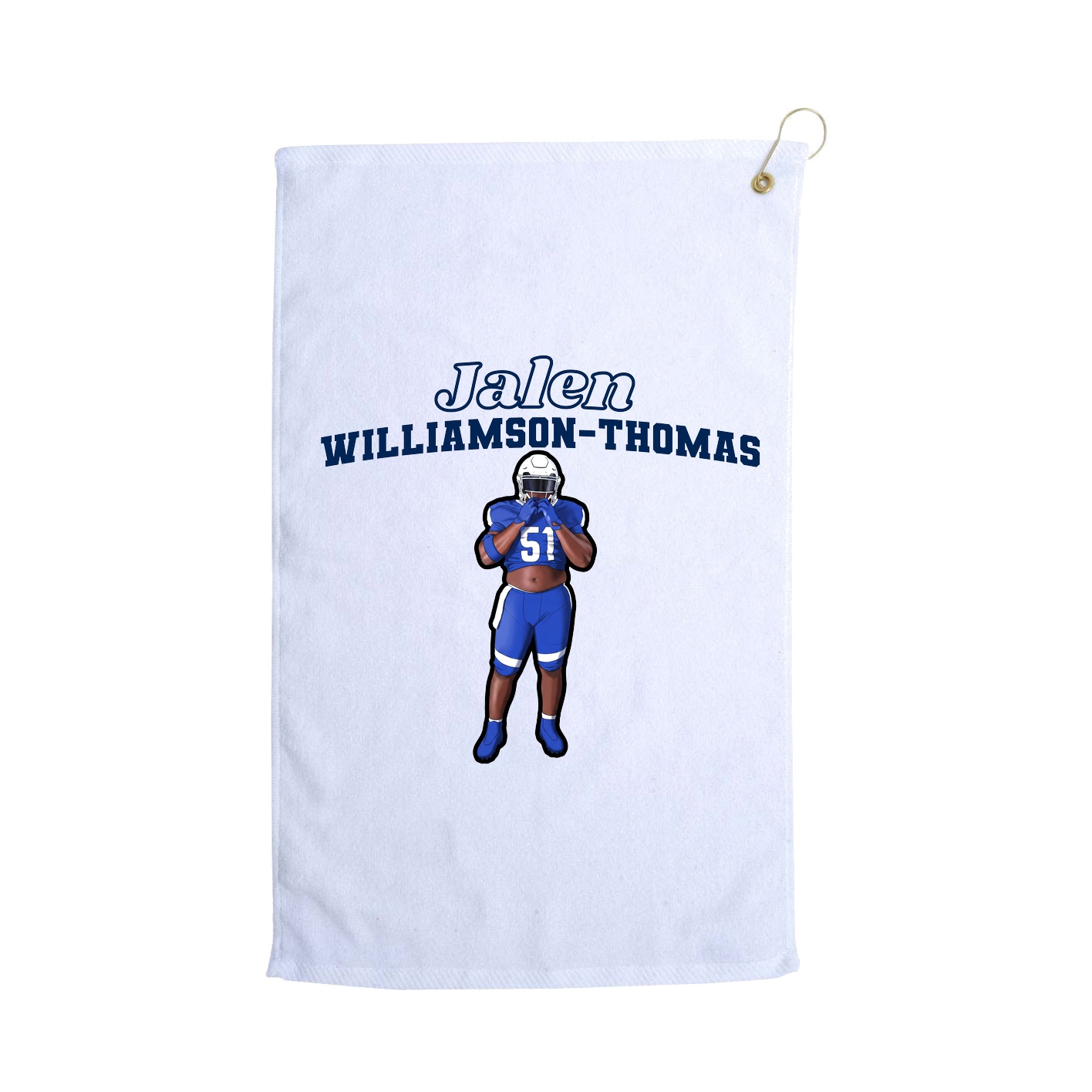 Golf Towel — Name Arch in White