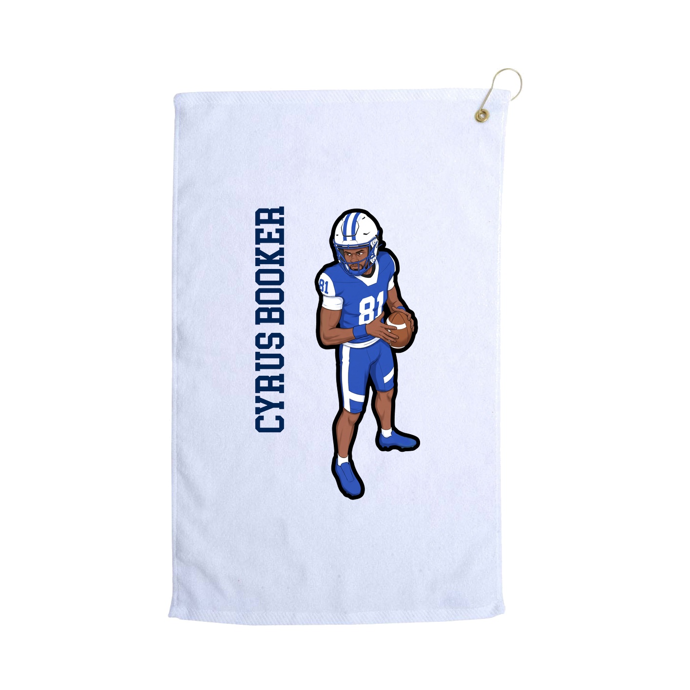 Golf Towel — Name Vertical in White