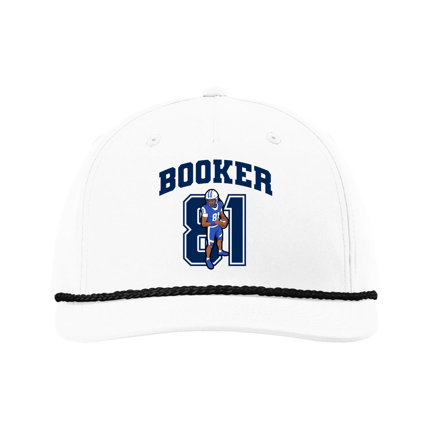 Five-Panel Classic Rope Cap — Number in White