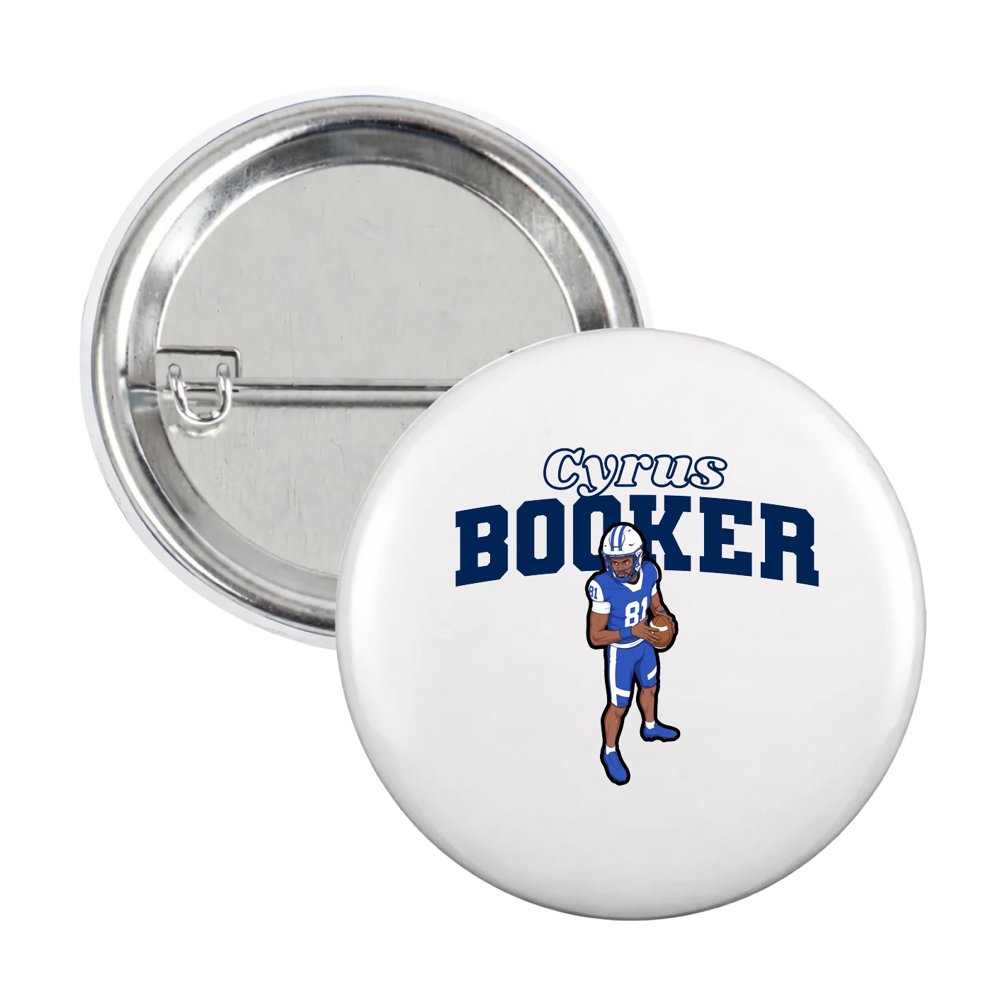 Game Day Button — Name Arch in White