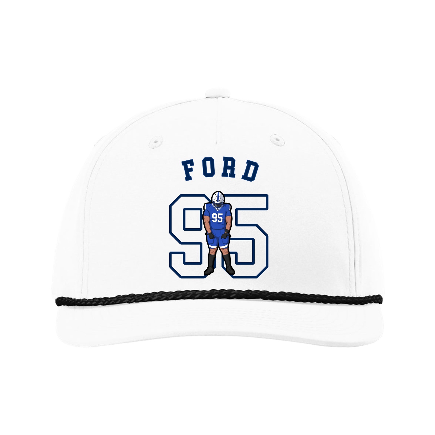 Five-Panel Classic Rope Cap — Shirsey Arch in White