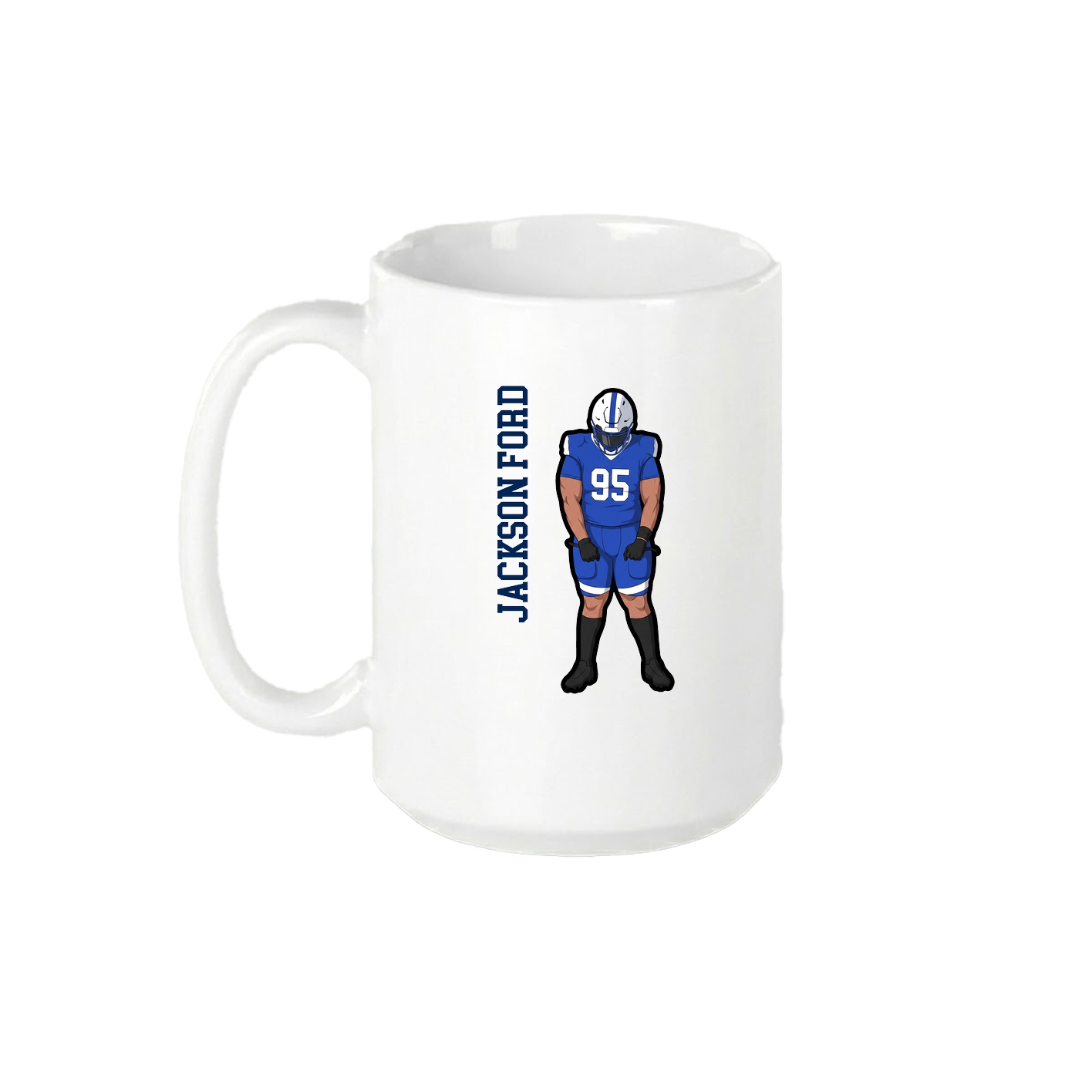 15oz Coffee Mug — Name Vertical in White