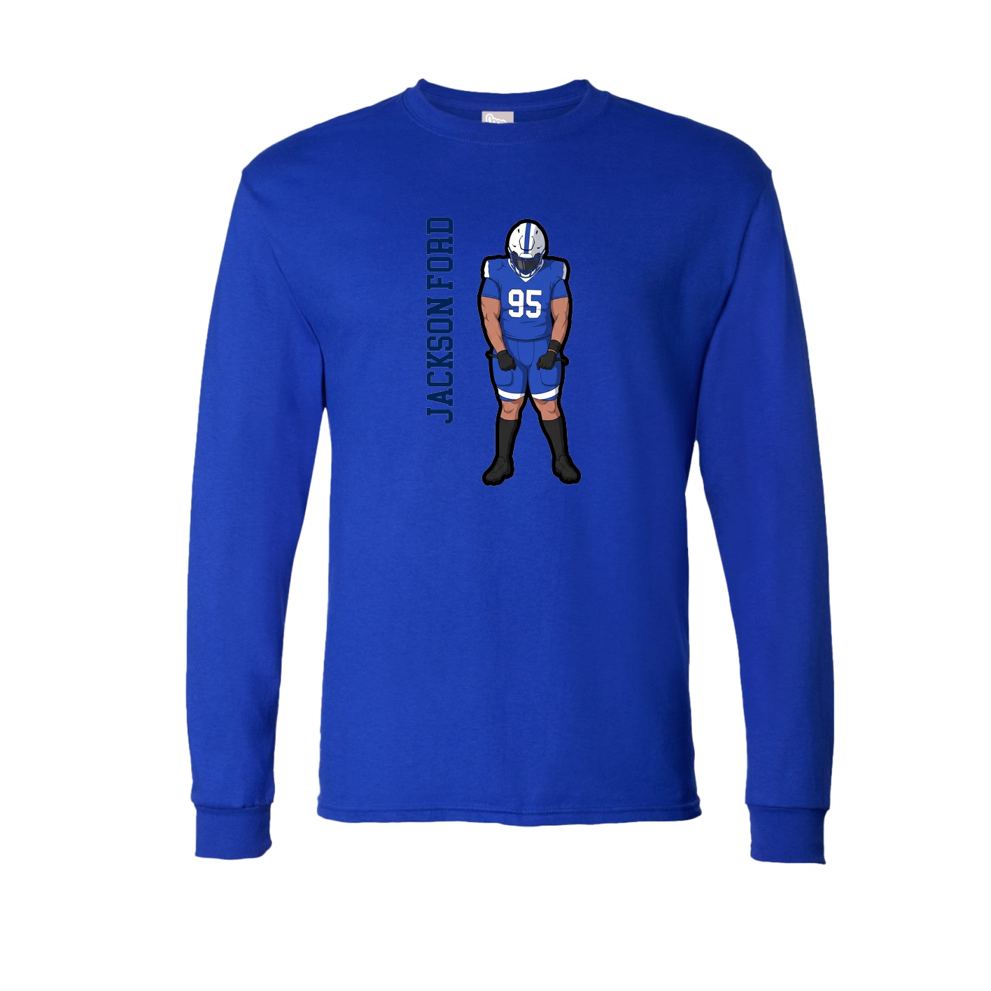 Long Sleeve Tee — Name Vertical in Royal