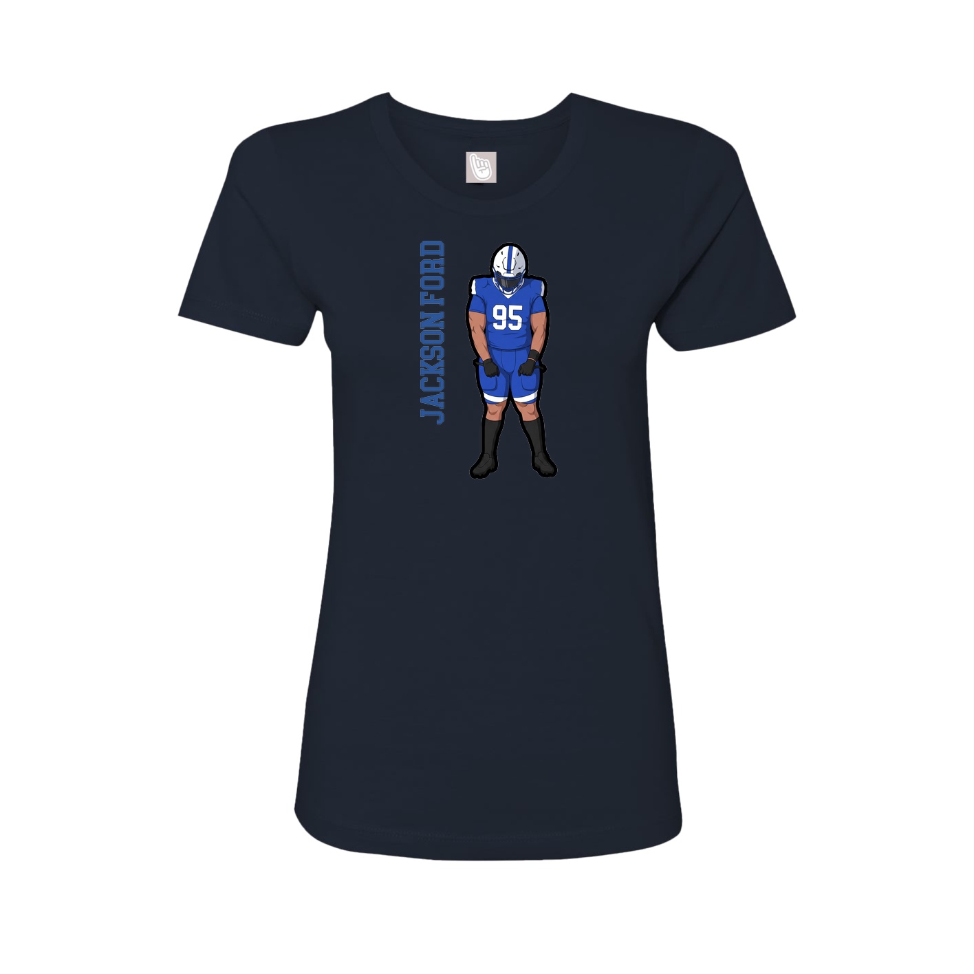 Fitted Women's Tee — Name Vertical in Navy