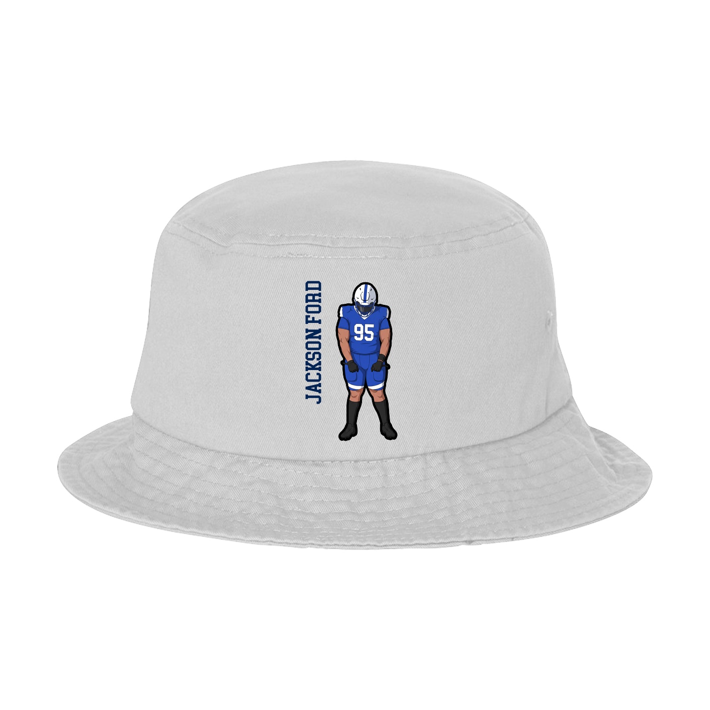 Bucket Cap — Name Vertical in White