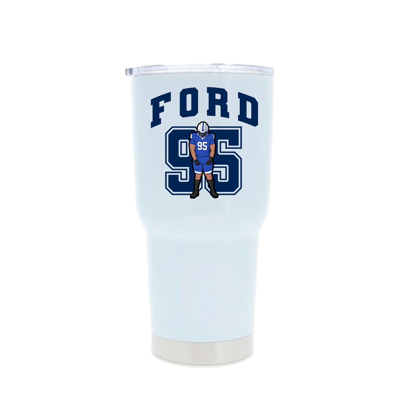 30oz Stainless Steel Tumbler — Number in White