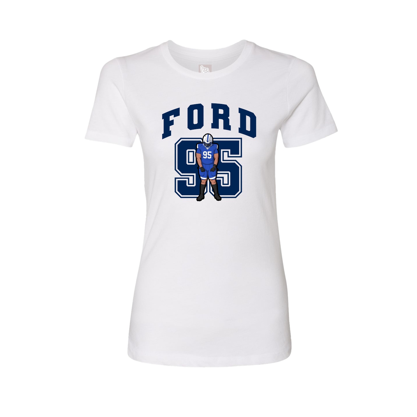 Fitted Women's Tee — Number in White