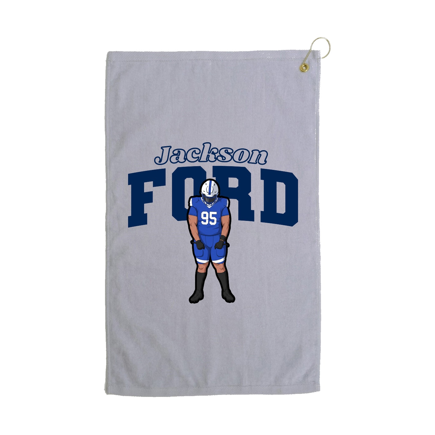 Golf Towel — Name Arch in Grey