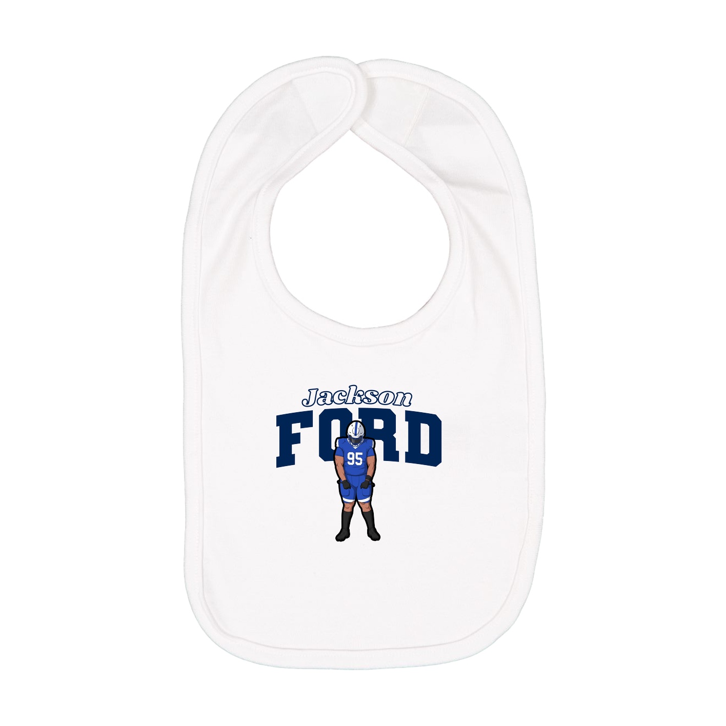 Infant Bib — Name Arch in White