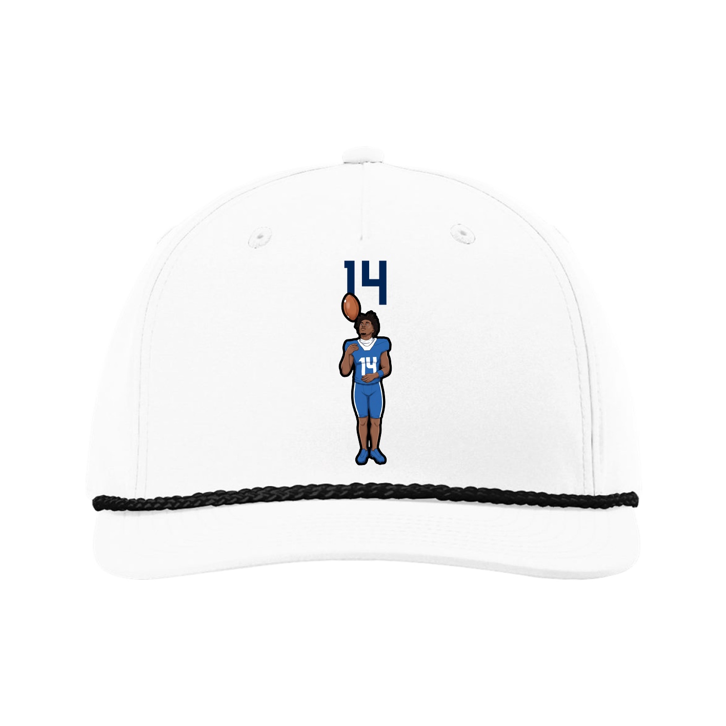 Five-Panel Classic Rope Cap — Number Top in White