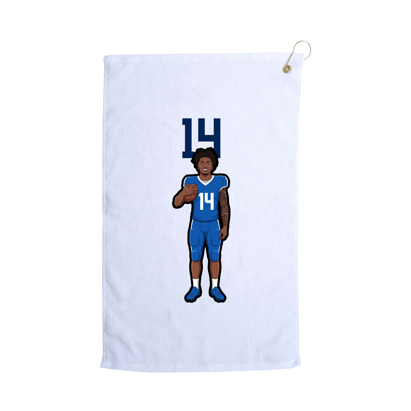Golf Towel — Number Top in White