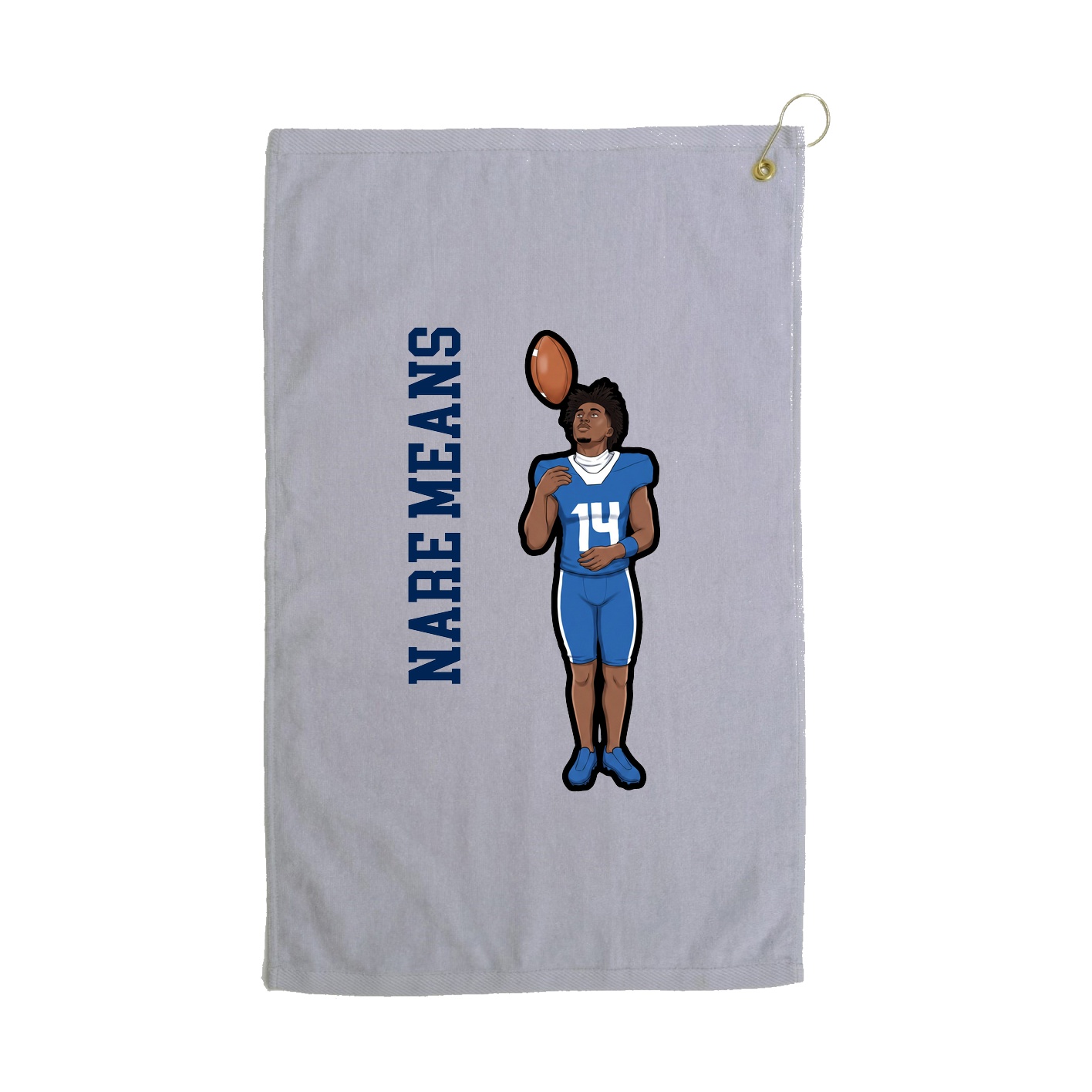 Golf Towel — Name Vertical in Grey