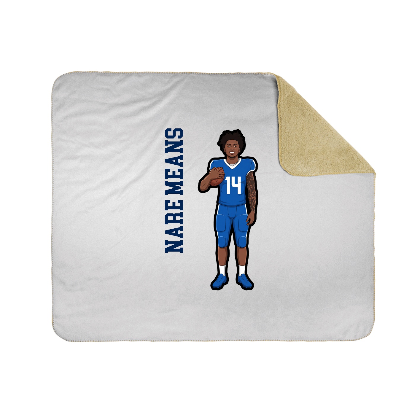 Throw Blanket — Name Vertical in White
