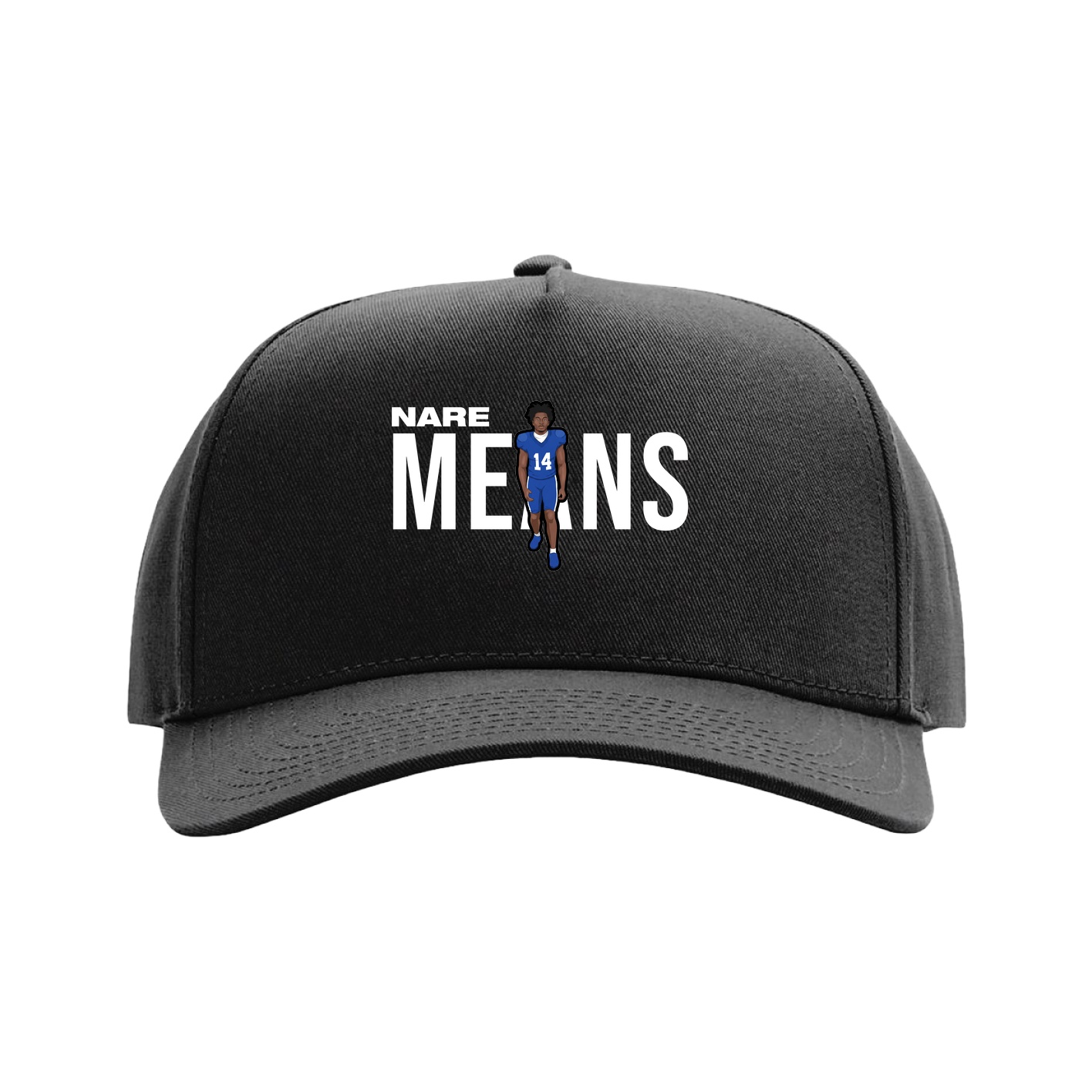 Full Fabric Five-Panel Champ Cap — Player Name in Black