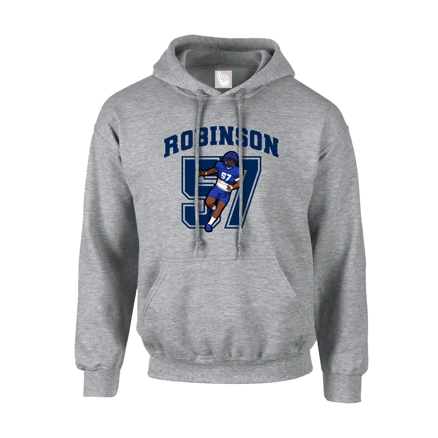 Hoodie — Number in Grey