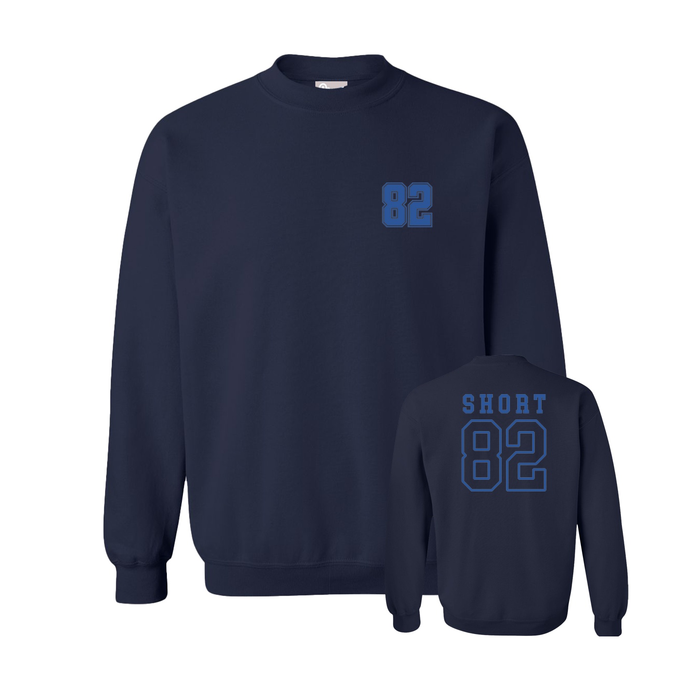 Fleece Crew — Chest Back in Navy