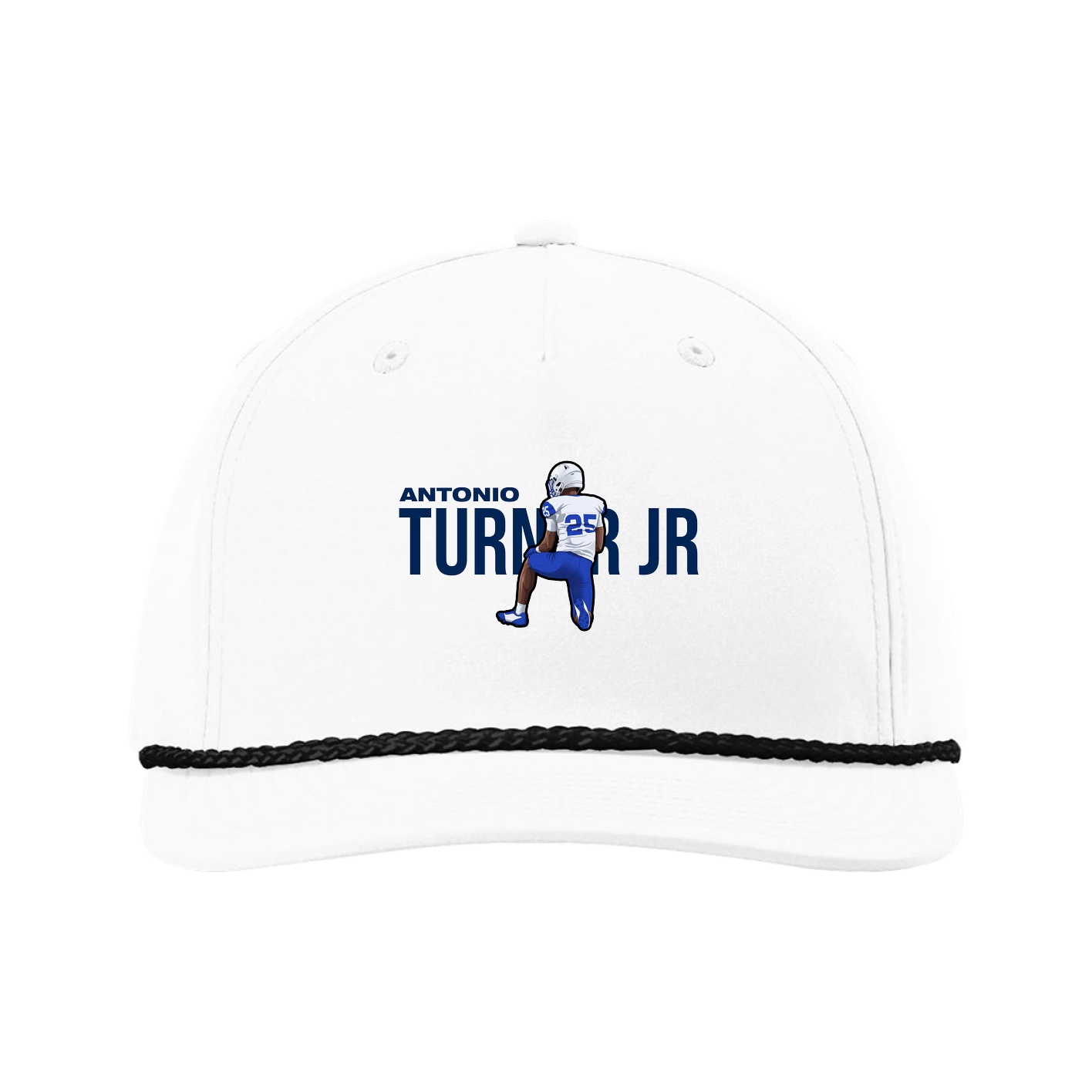 Five-Panel Classic Rope Cap — Player Name in White
