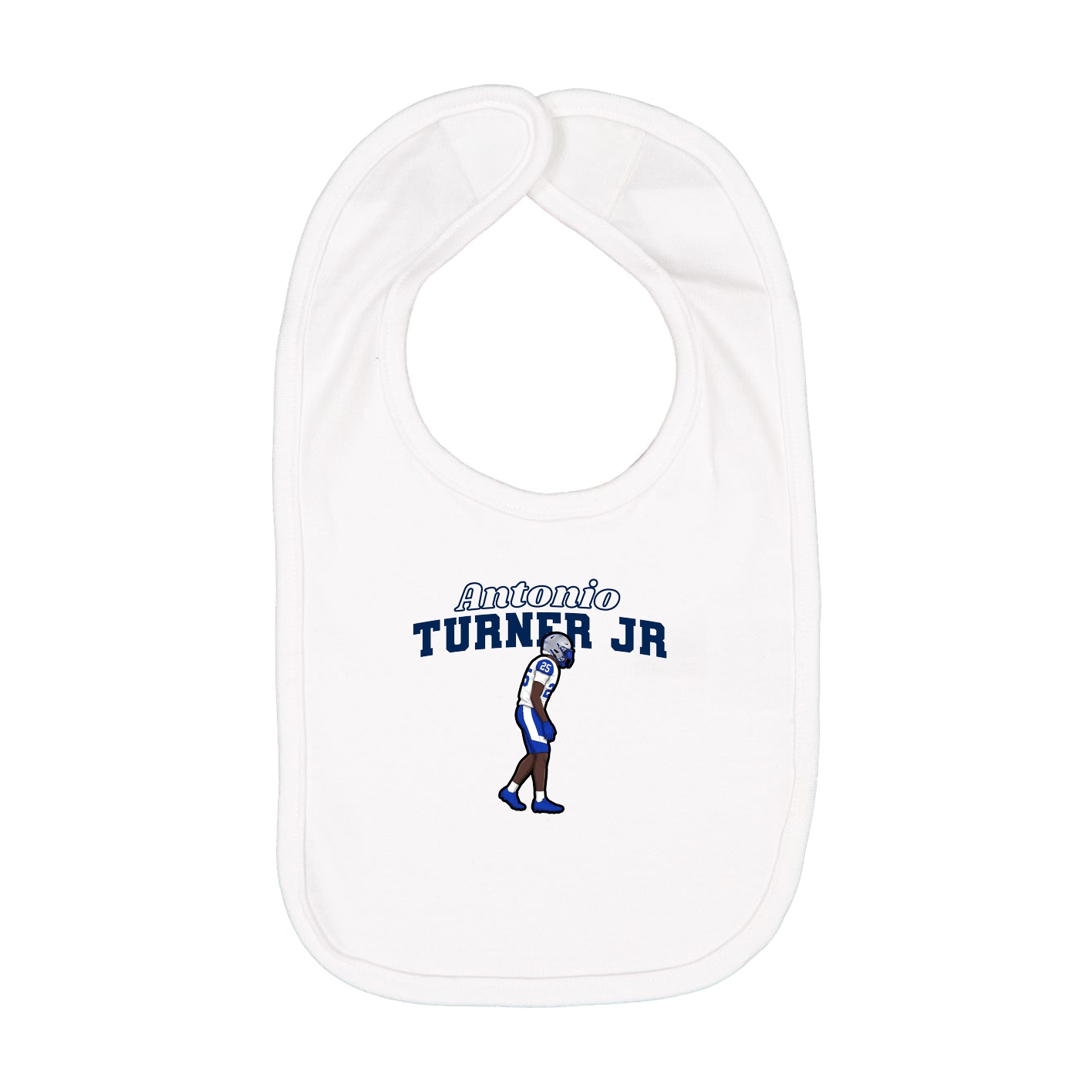 Infant Bib — Name Arch in White
