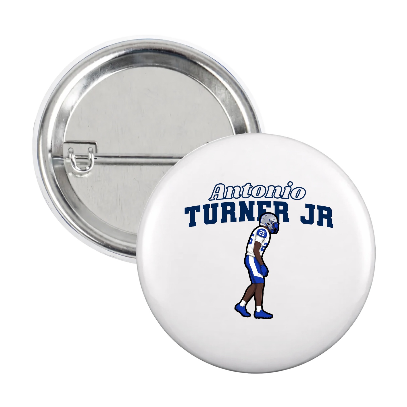 Game Day Button — Name Arch in White