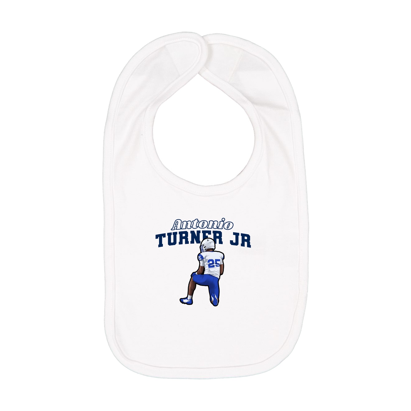 Infant Bib — Name Arch in White