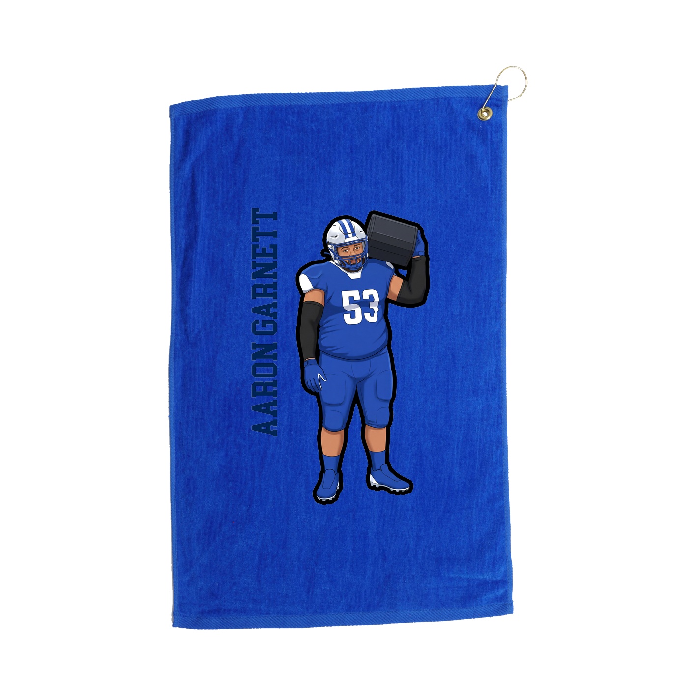 Golf Towel — Name Vertical in Royal