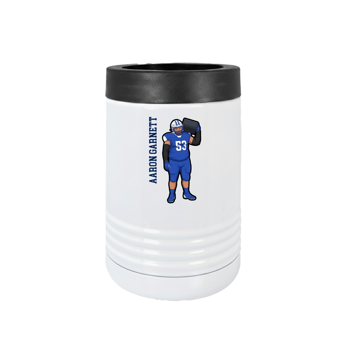Beverage Holder — Name Vertical in White
