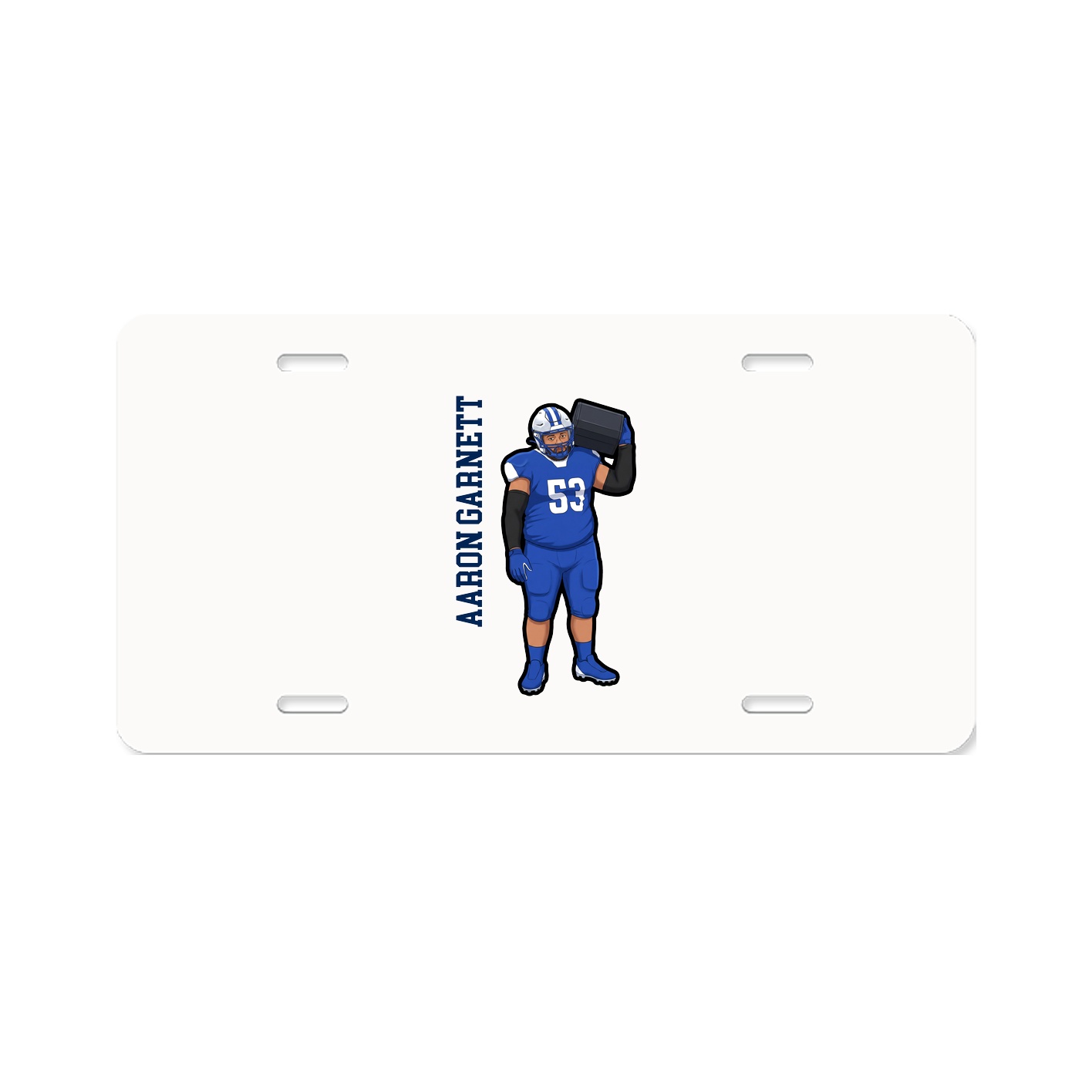 License Plate — Name Vertical in Classic